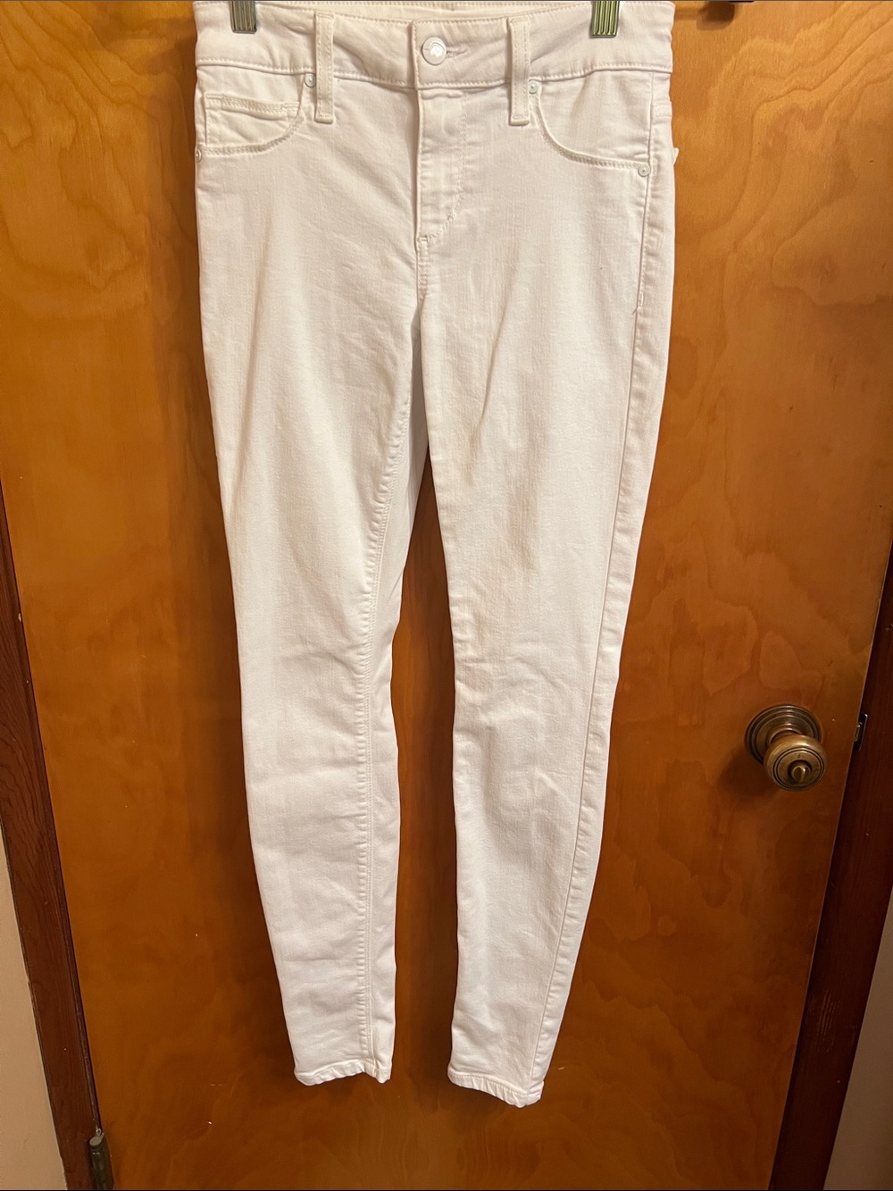 Pre-Owned Joe's Jeans White Denim Skinny Ankle Waist Size 24
